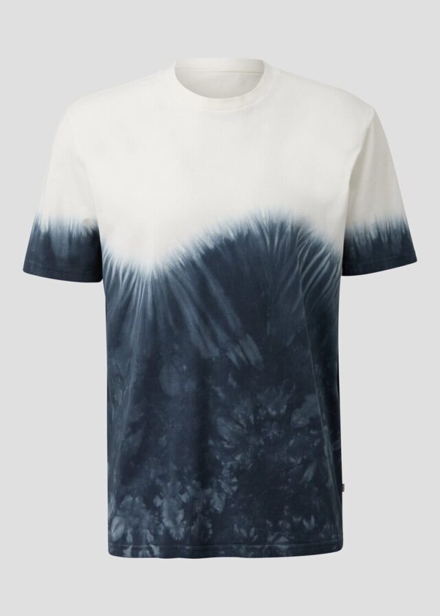 T-Shirt mit Rundhalsausschnitt und Batikeffekt