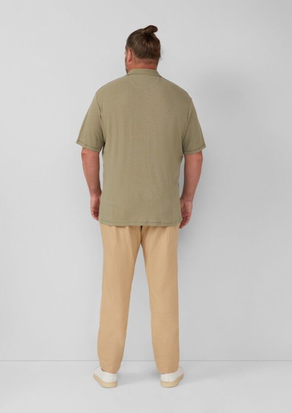 Poloshirt aus Leinenmix mit Brusttasche