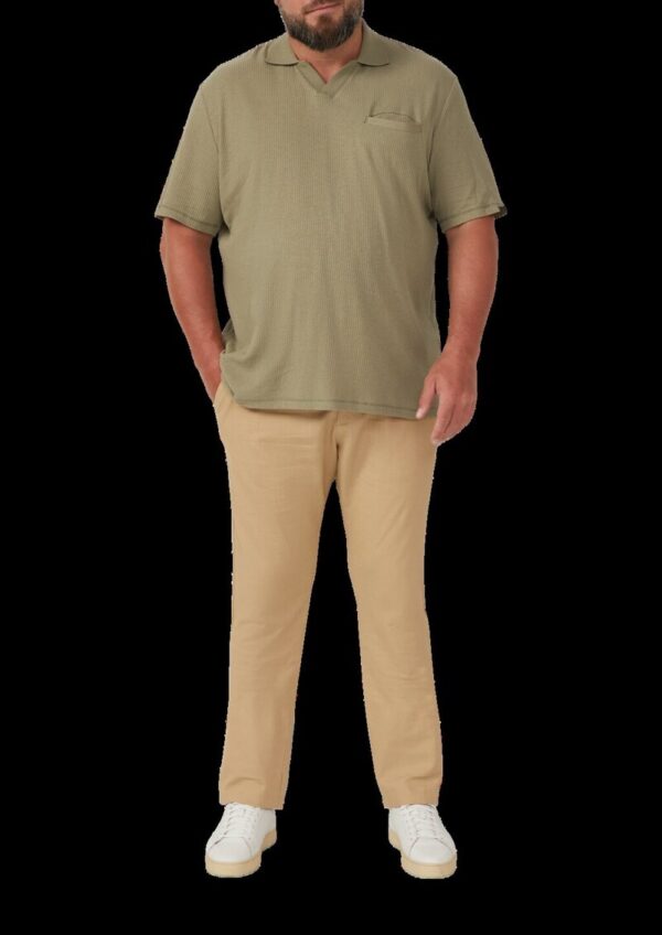 Poloshirt aus Leinenmix mit Brusttasche