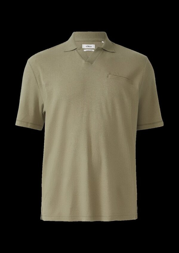 Poloshirt aus Leinenmix mit Brusttasche