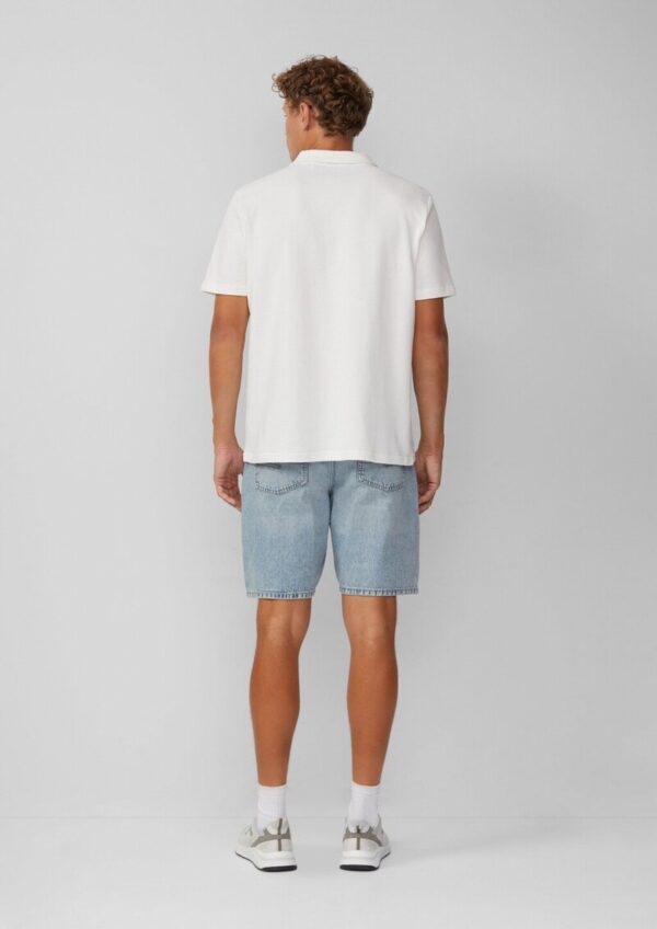 Gewaschenes Polo-Shirt mit Reißverschluss aus Strukturjersey