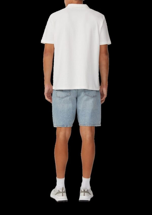 Gewaschenes Polo-Shirt mit Reißverschluss aus Strukturjersey