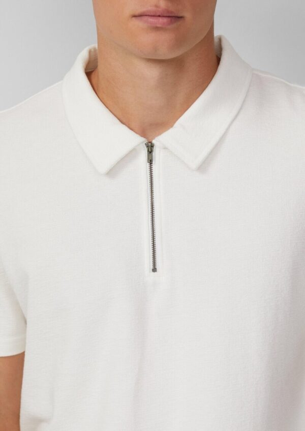 Gewaschenes Polo-Shirt mit Reißverschluss aus Strukturjersey