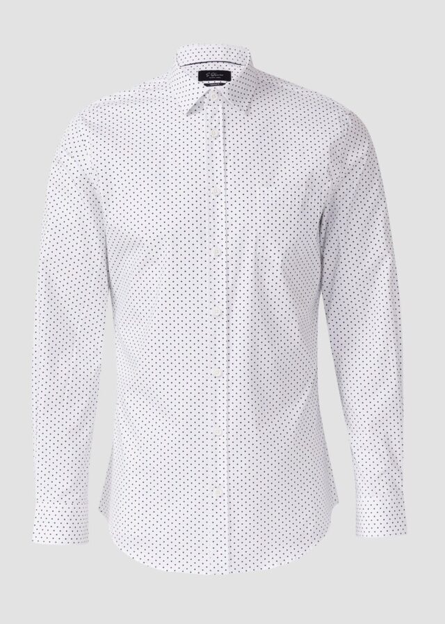 Tailored Fit: Langarmhemd mit All-over-Print
