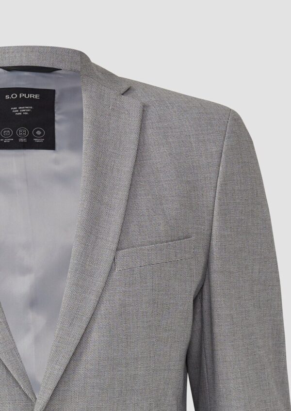 s.O PURE: Strukturiertes Anzugsakko im Slim Fit