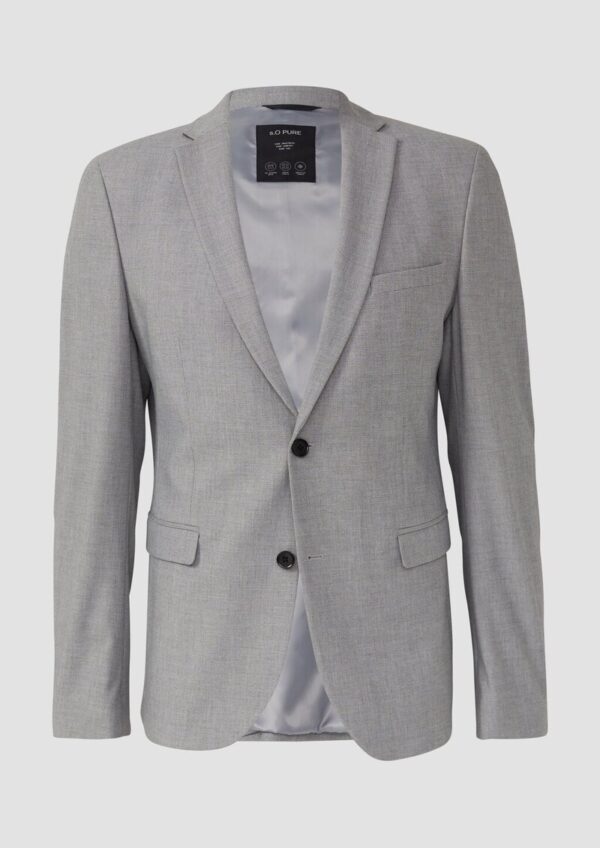 s.O PURE: Strukturiertes Anzugsakko im Slim Fit