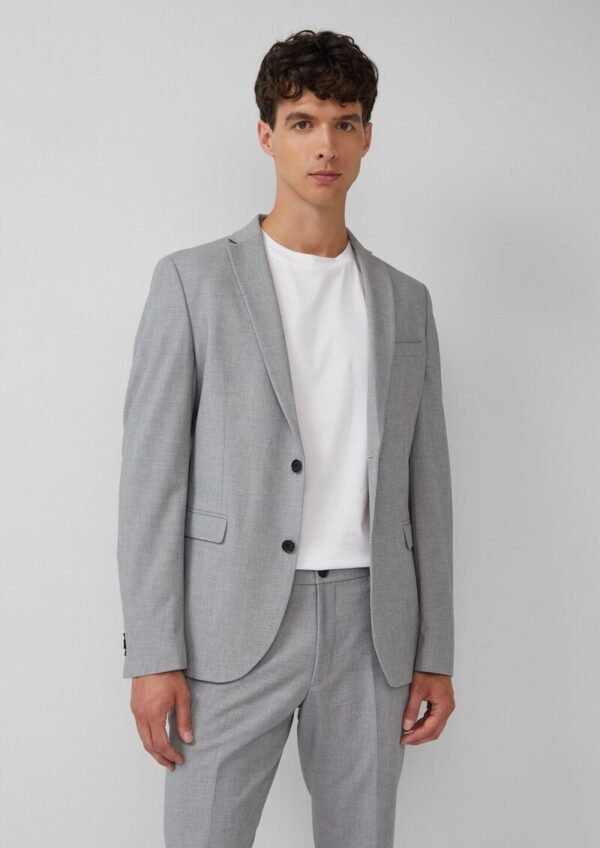 s.O PURE: Strukturiertes Anzugsakko im Slim Fit