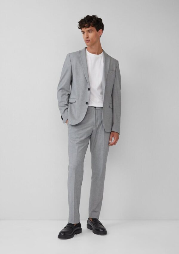 s.O PURE: Strukturiertes Anzugsakko im Slim Fit