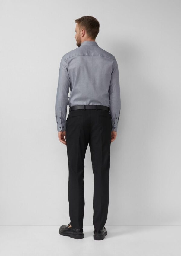 Tailored Fit: Langarmhemd mit feiner Webstruktur