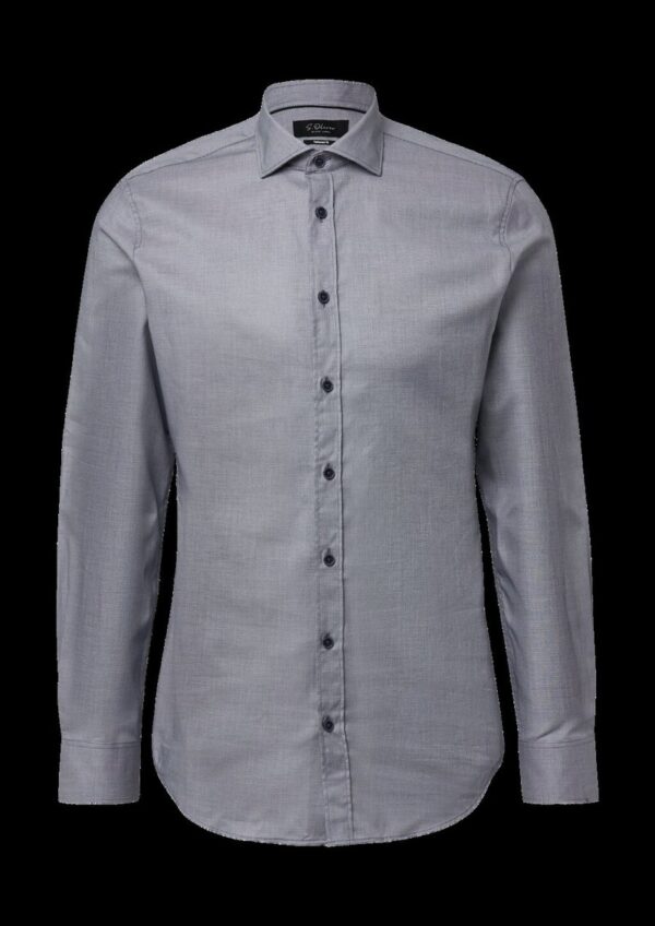 Tailored Fit: Langarmhemd mit feiner Webstruktur