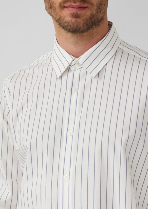 Regular Fit: Gestreiftes Langarmhemd aus Baumwollstretch