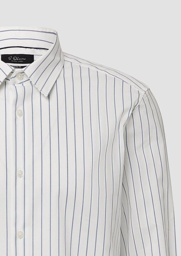 Regular Fit: Gestreiftes Langarmhemd aus Baumwollstretch