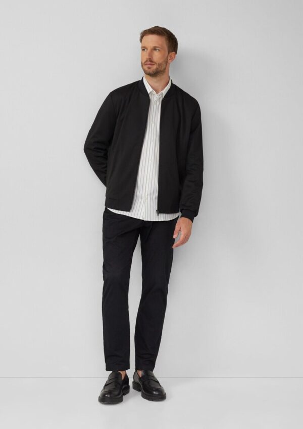 Regular Fit: Gestreiftes Langarmhemd aus Baumwollstretch