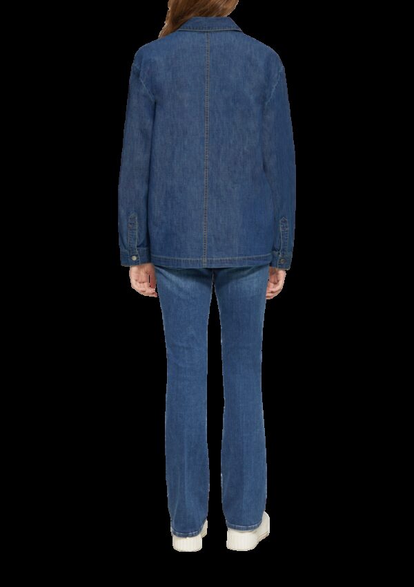 Jeans-Overshirt mit Knopfleiste und aufgesetzten Taschen