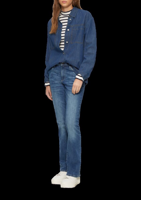 Jeans-Overshirt mit Knopfleiste und aufgesetzten Taschen