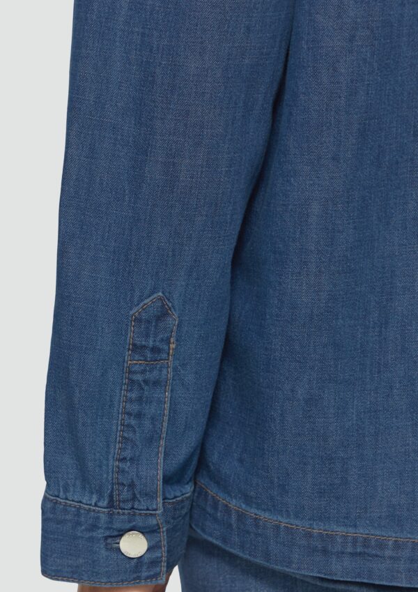 Jeans-Overshirt mit Knopfleiste und aufgesetzten Taschen