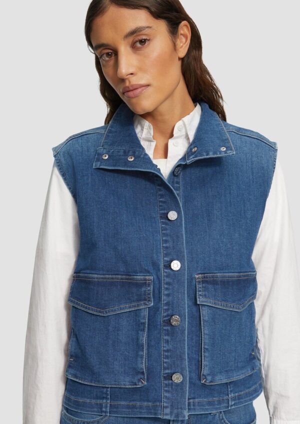 Jeansweste mit Stehkragen