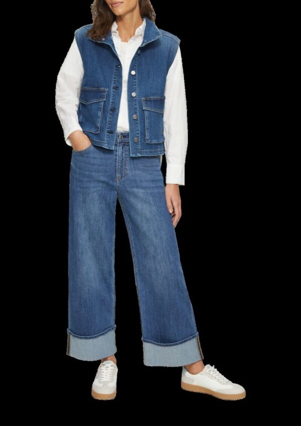 Jeansweste mit Stehkragen