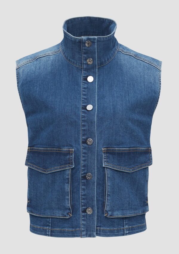 Jeansweste mit Stehkragen