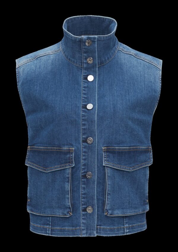 Jeansweste mit Stehkragen