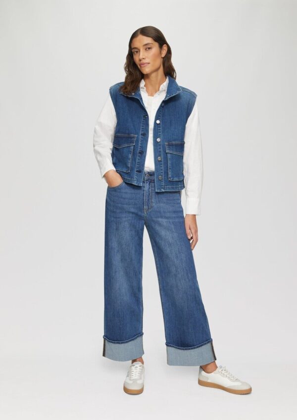 Jeansweste mit Stehkragen