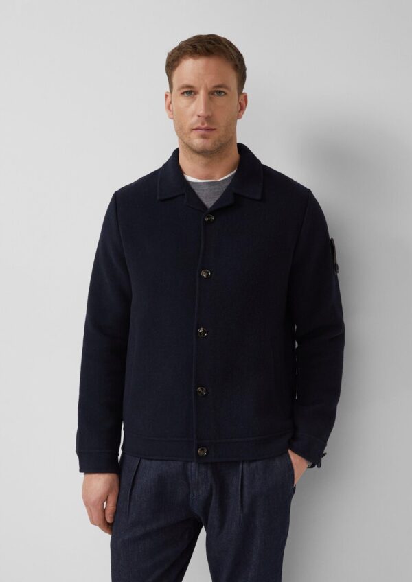 Softes Overshirt mit Wolle und Label-Patch