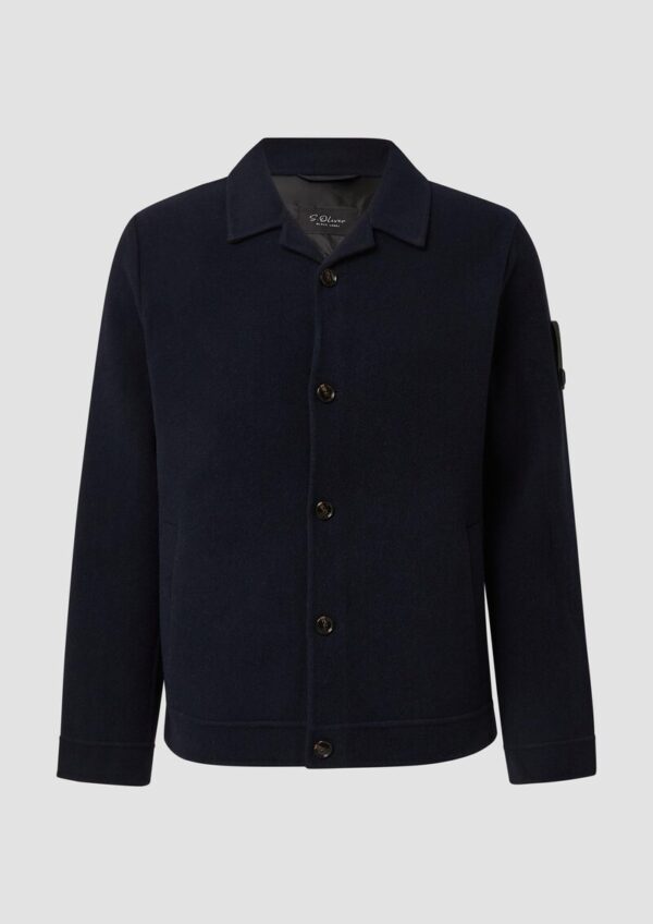 Softes Overshirt mit Wolle und Label-Patch
