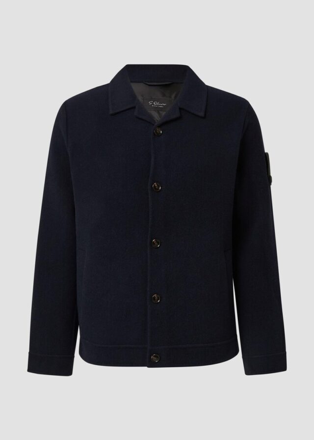 Softes Overshirt mit Wolle und Label-Patch