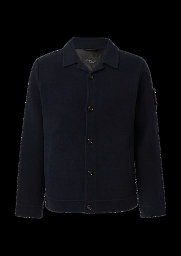 Softes Overshirt mit Wolle und Label-Patch