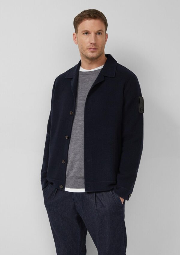 Softes Overshirt mit Wolle und Label-Patch