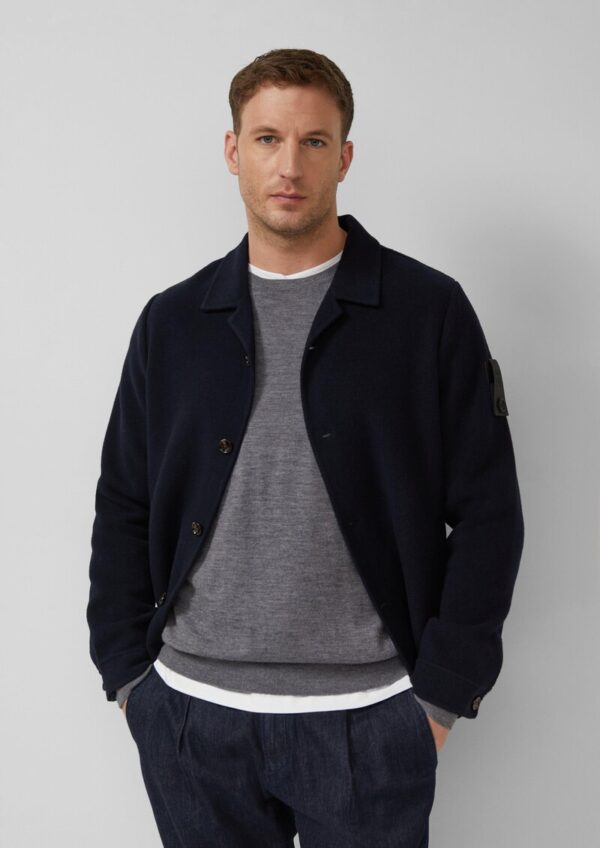 Softes Overshirt mit Wolle und Label-Patch