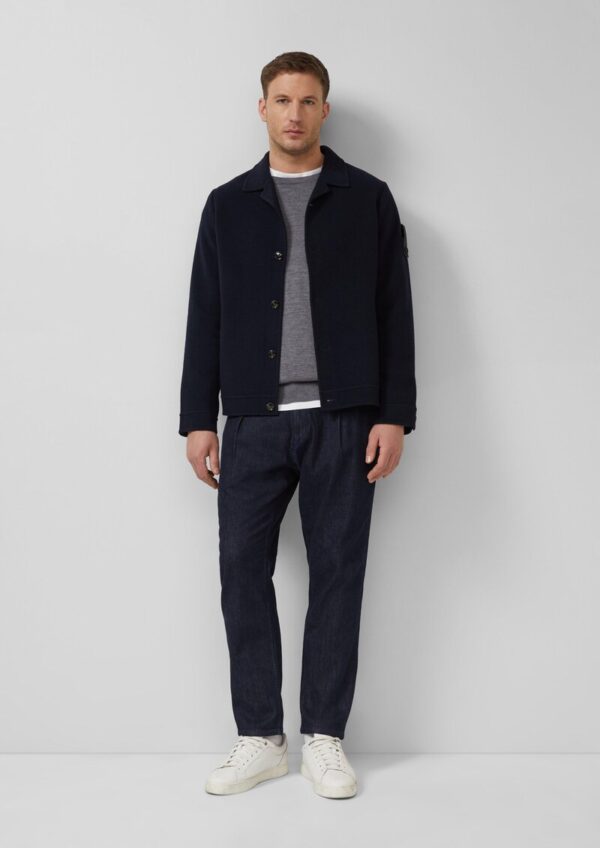 Softes Overshirt mit Wolle und Label-Patch