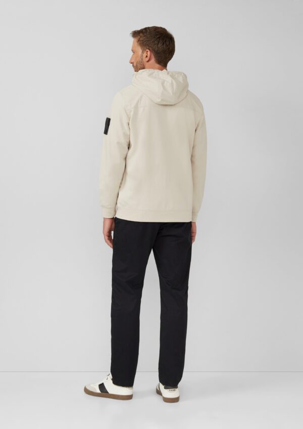 Sweatshirt-Jacke im Materialmix mit hochwertigen Details