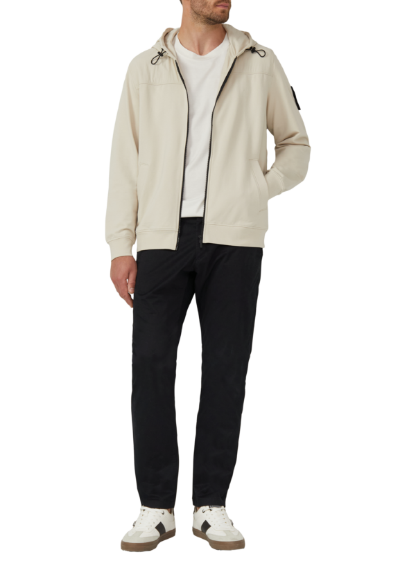 Sweatshirt-Jacke im Materialmix mit hochwertigen Details