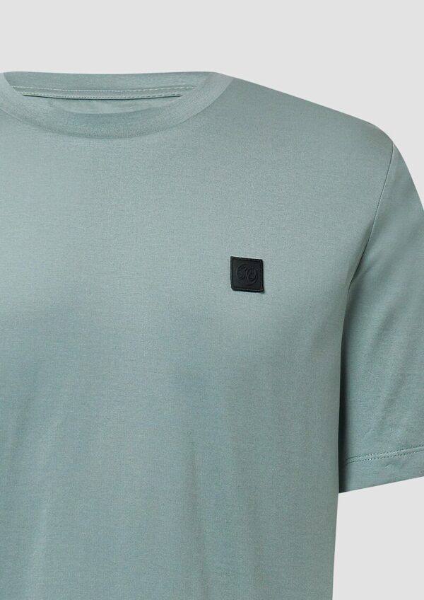 T-Shirt aus Edeljersey mit Label-Patch