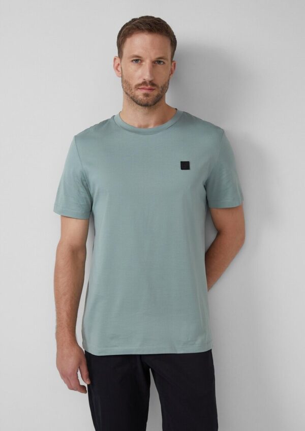 T-Shirt aus Edeljersey mit Label-Patch