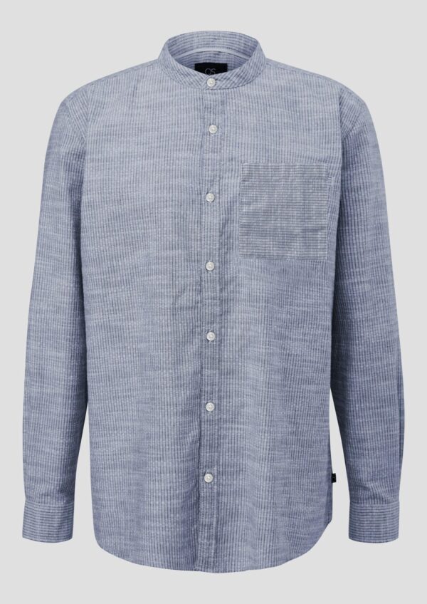 Regular Fit: Streifenhemd mit Flammgarnstruktur