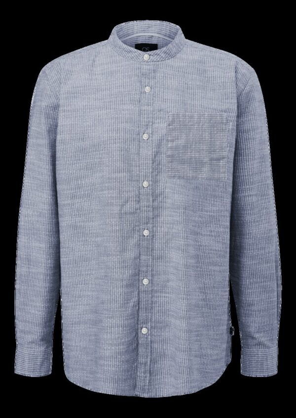 Regular Fit: Streifenhemd mit Flammgarnstruktur