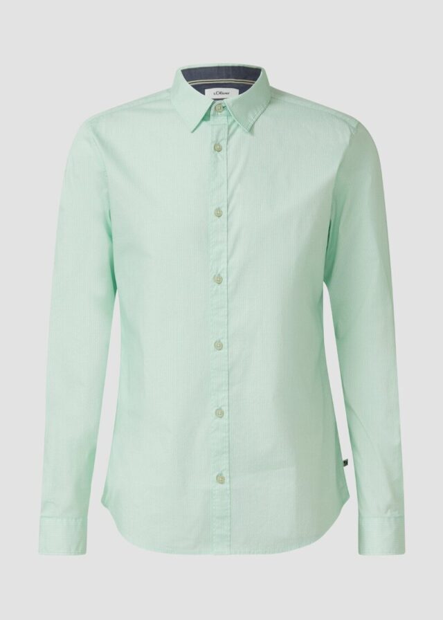 Slim Fit: Gemustertes Hemd mit Kentkragen