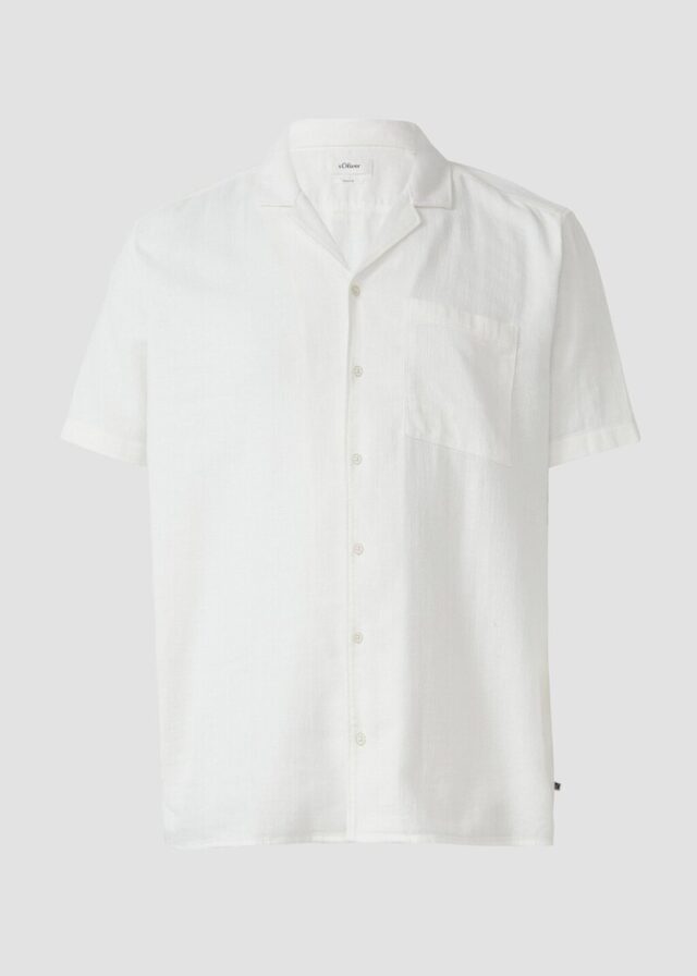 Resort Fit: Strukturiertes Kurzarm-Hemd mit Brusttasche
