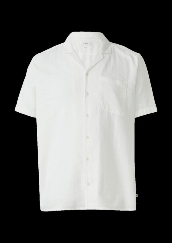 Resort Fit: Strukturiertes Kurzarm-Hemd mit Brusttasche