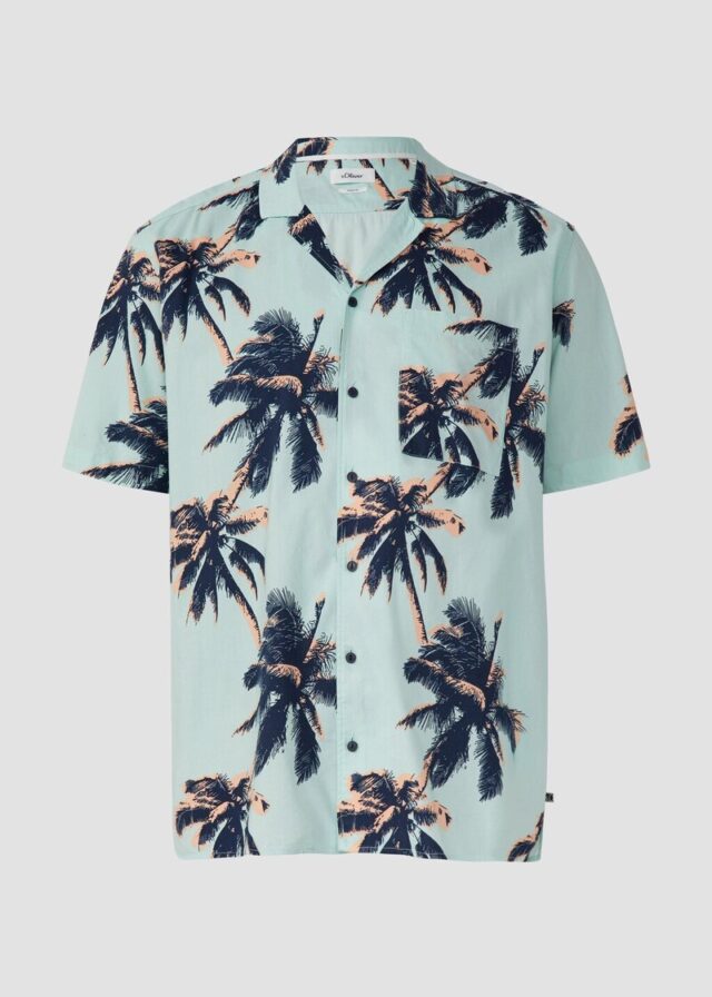 Resort Fit: Kurzarmhemd aus Viskosemix