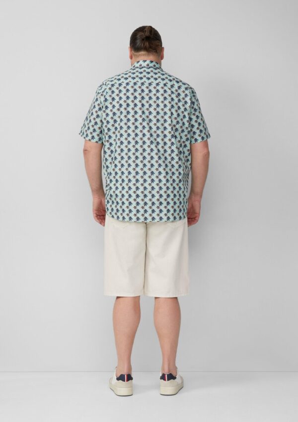Regular Fit: Gemustertes Kurzarmhemd aus Baumwollstretch