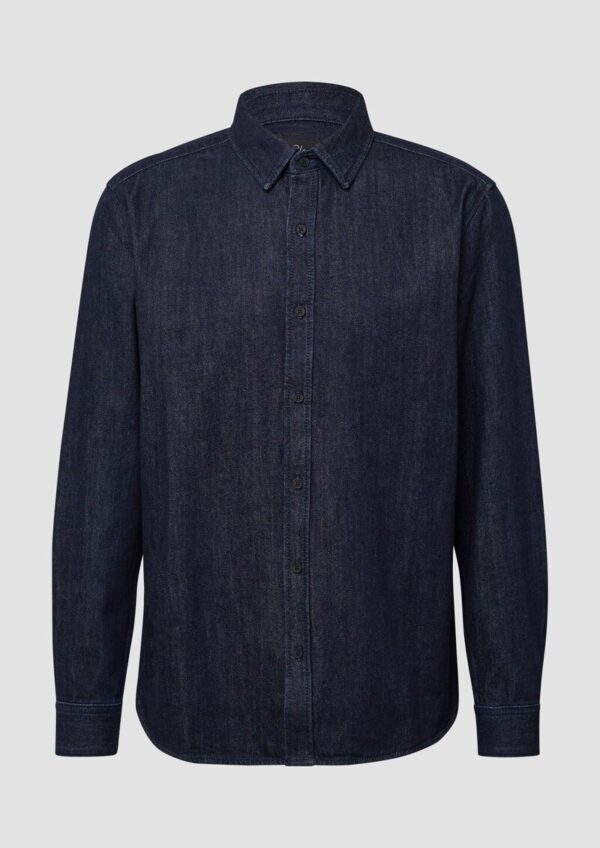 Regular Fit: Langärmeliges Jeanshemd mit Kentkragen