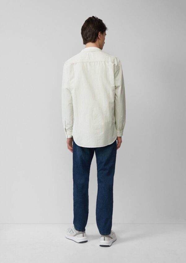 Regular Fit: Gestreiftes Stehkragenhemd aus Baumwolle