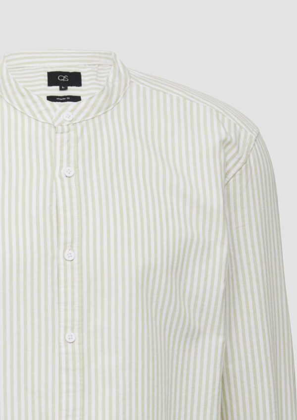 Regular Fit: Gestreiftes Stehkragenhemd aus Baumwolle
