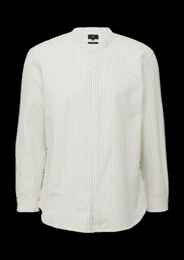 Regular Fit: Gestreiftes Stehkragenhemd aus Baumwolle