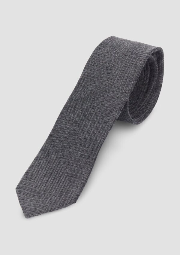 Seidenmix-Krawatte in Woll-Optik