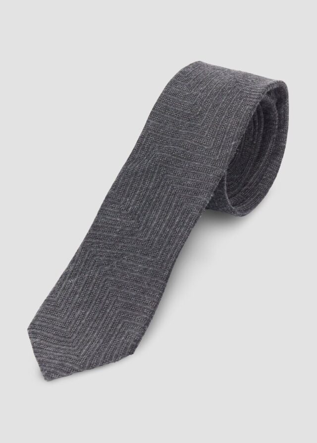 Seidenmix-Krawatte in Woll-Optik