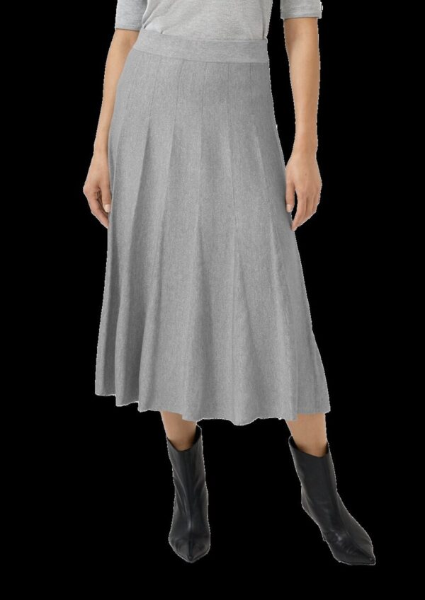 Feinstrickrock in Midi-Länge mit Elastikbund und Glitzergarn